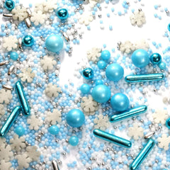 Streusel Glück, Mix Sprinkles Fulgi de zăpadă, Albastru Alb, 90 grame Sprinkles Naty Shop