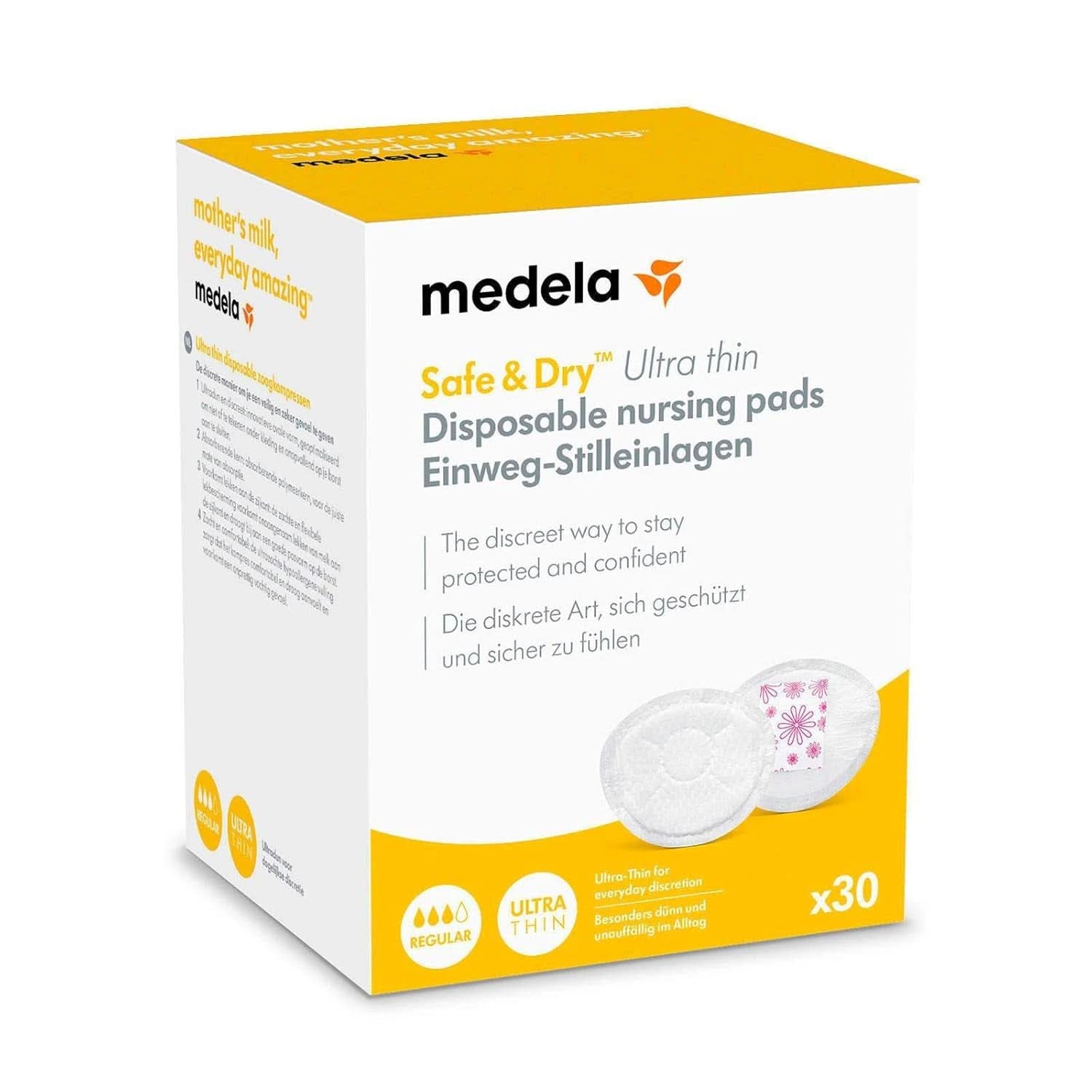 MEDELA Safe & Dry Einweg-Stilleinlagen, Ultradünn, Einzeln Verpackt, 30 Stück Accessories Food and Breastfeeding Bebe Naty Shop