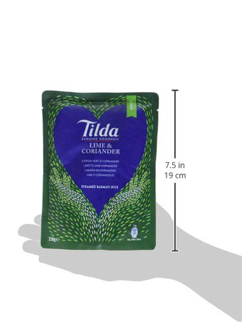 TILDA Steamed Basmati Rice with Lime and Coriander for Microwave, 250g