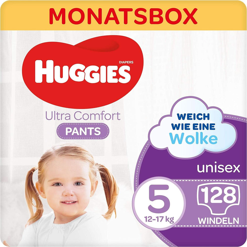 Huggies Ultra Comfort Pants, size 5, 12-17 kg, For active children, With moisture indicator and cloud waistband technology, 128 diapers Mother and Child Naty Shop
