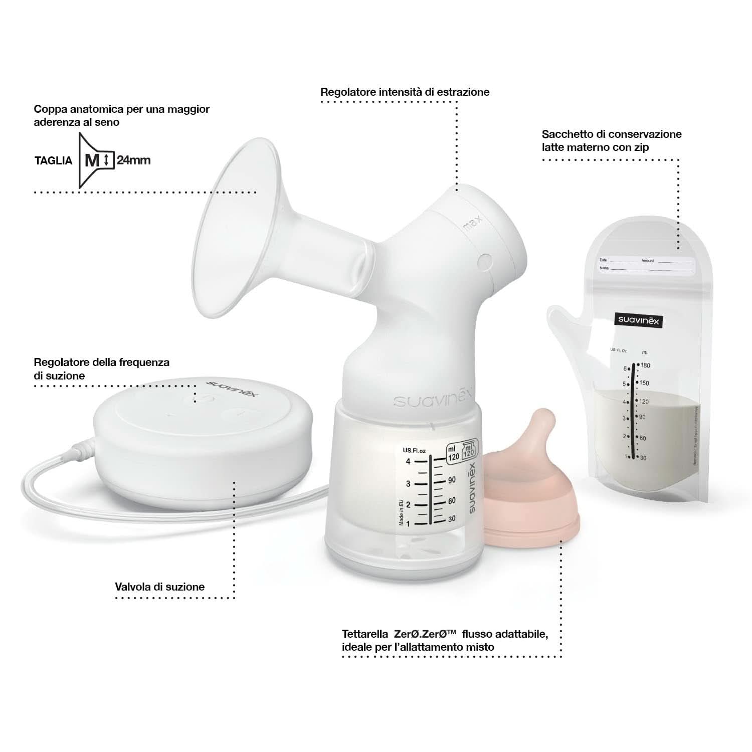 Electric milk pump Suavinex Link Accessories Food and Breastfeeding Bebe Naty Shop