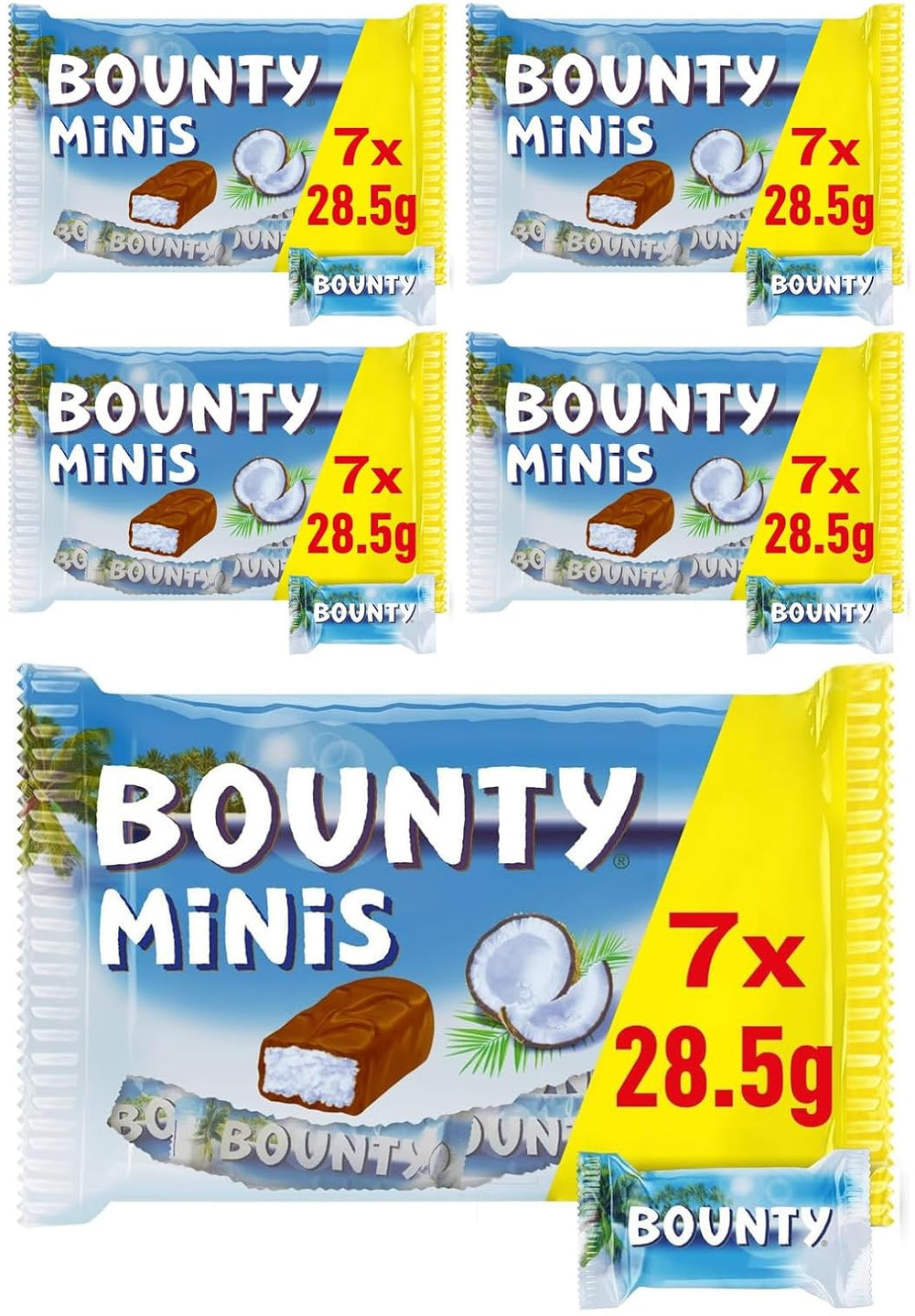 Bounty Minis Chocolate Bulk Pack, Fine Coconut Mini Chocolate Bars, 227g, Chocolate Gift Idea, Chocolate Bulk Pack