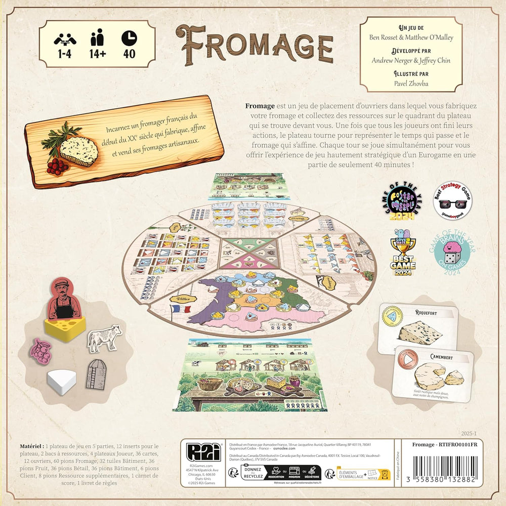 Asmodee - Cheese - Road to Infamy - Strategy Board Game - Worker Placement - Master Cheese - Ages 14+ - 1 to 4 Players - 40 Minutes - French Version