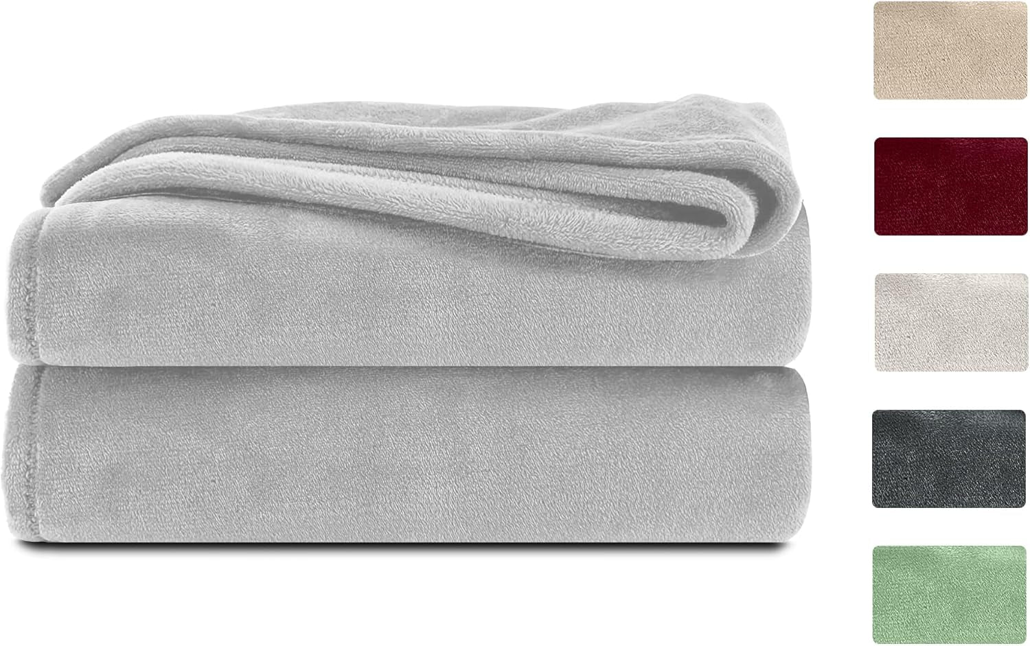 Komfortec fluffy blanket, comfortable blanket, fleece blanket, Oeko-Tex certified, super soft, 150X200 Cm, 260 G/M², beige Beds and Blankets Besuche den Komfortec-Store Gray 220 X 240 Cm