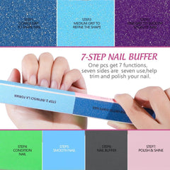 FANDAMEI 20 Stücke Buffer Für Nägel, Nagelfeilen Für Gelnägel, Profi Nagelfeile 100/180, Polierfeile Fingernägel, Feilen Für Gelnägel, Maniküre & Pediküre Set