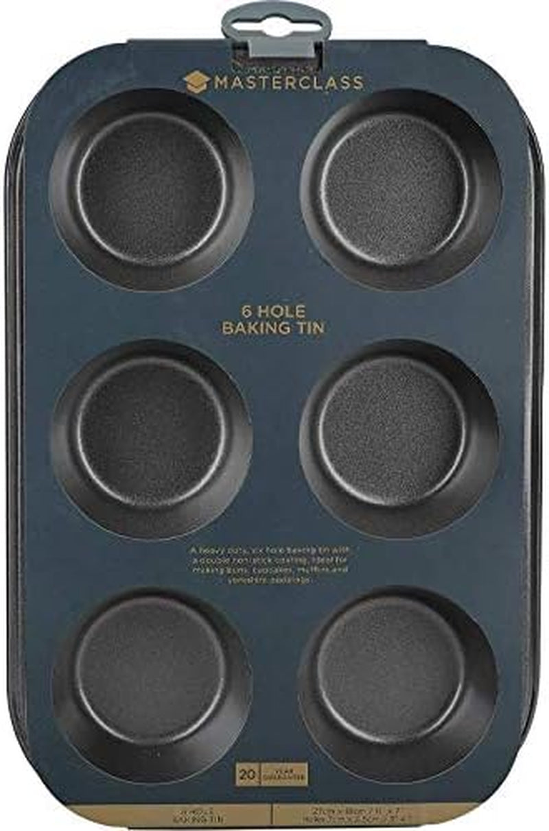 Masterclass 6-Loch-Muffinblech Mit PTFE-, PFOA- Und Bpa-Freiem Antihaftbeschichtung, Robustes 1Mm Dickes Karbonstahlblech, 27 X 18Cm Cupcake-Form Molds and trays for baking Naty Shop