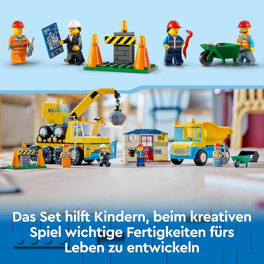 LEGO 60391 City Construction Vehicles and Wrecking Ball Crane, Excavator, Dump Truck and Transport Vehicles Toy, Educational Toy for Children 4 Years and Up Building Sets Besuche den LEGO-Store