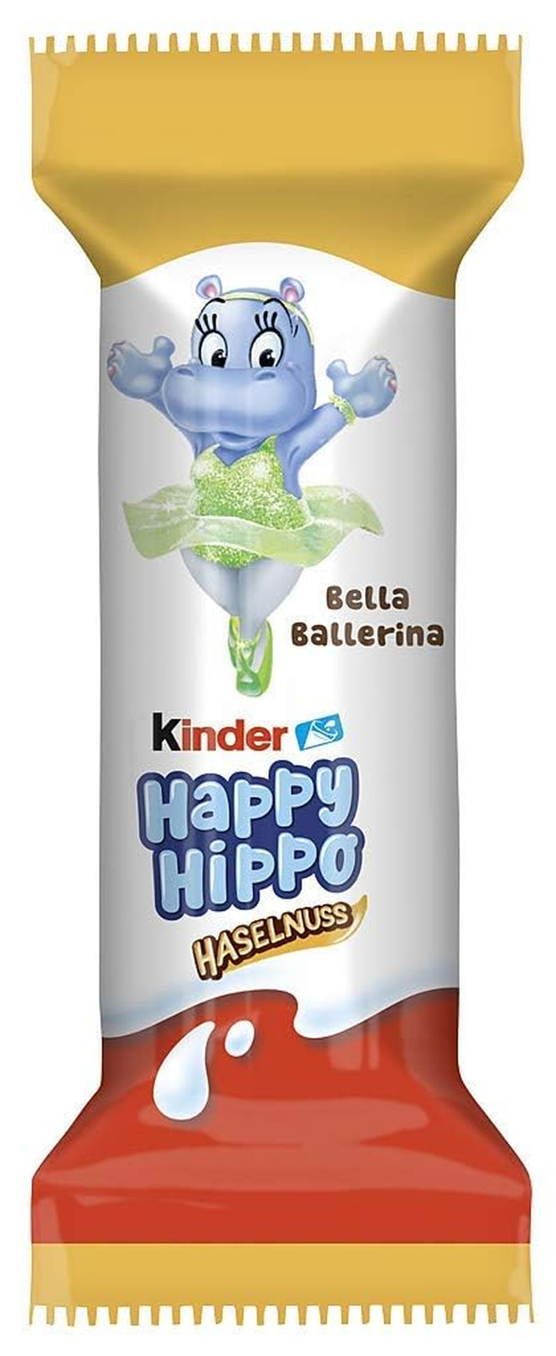 Kinder Happy Hippo Hazelnut - Specialty Crunchy Wafers with Milk and Hazelnut Cream - Carnival and Mardi Gras Sweets - 1 pack containing 5 individual bars of 20.7g each