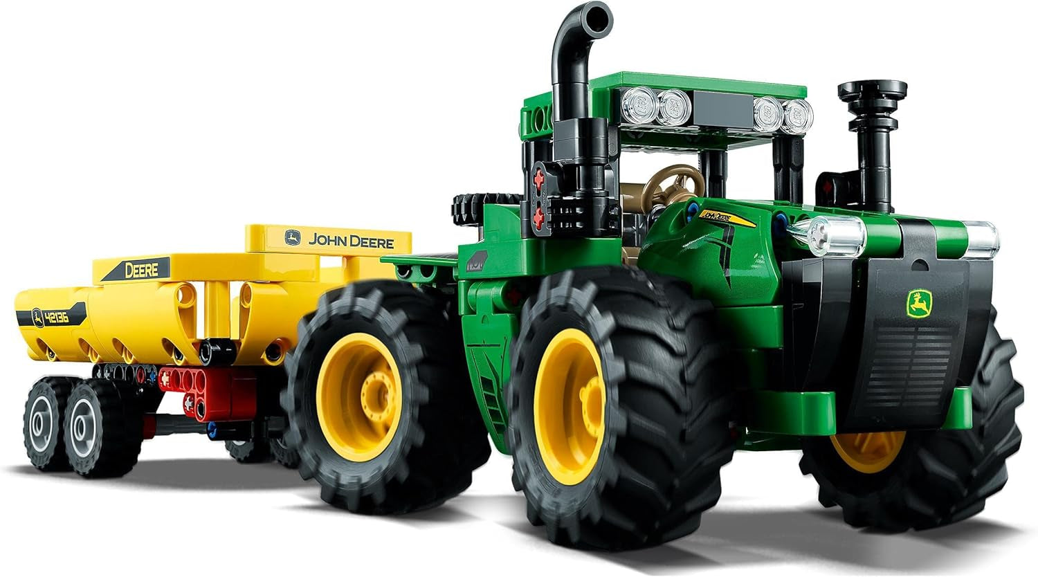 LEGO Technic John Deere 9620R 4WD Tractor with Tipper Trailer Classic Farming Toy for Kids Boys and Girls 8 Years Old Collectible Model Kit 42136 Building Sets Besuche den LEGO-Store