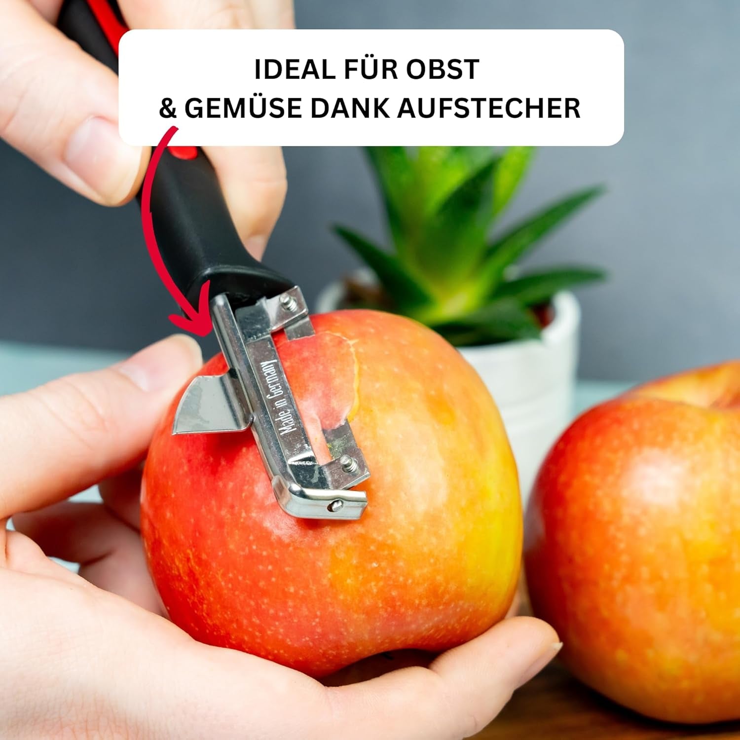 Westmark 29092270 Sparschäler Gallant, Pp/Tpe/Edelstahl, Schwarz / Rot, 16.5 X 3.7 X 2 Cm Peeler Naty Shop