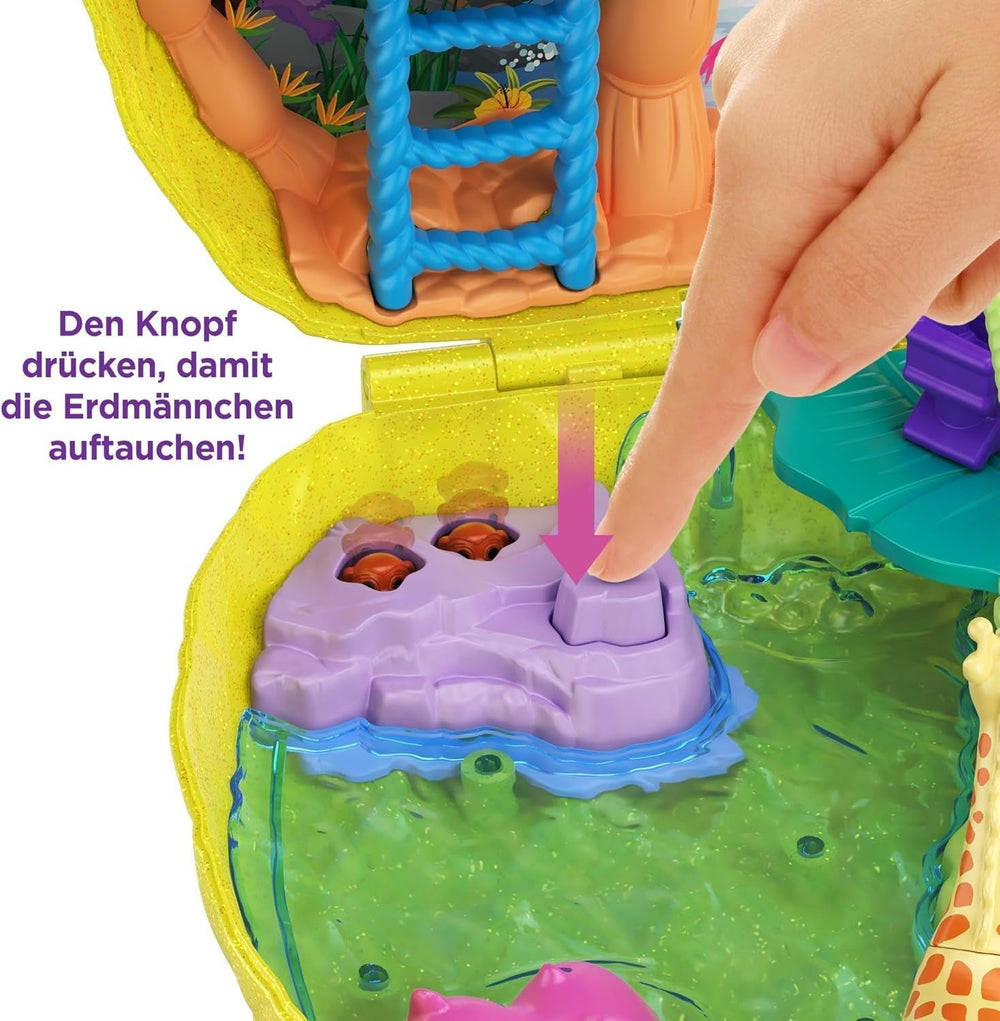 Polly Pocket GKJ64 - Portable Pineapple Pocket Box with 8 fun features, Polly and Purple dolls, 2 accessories and sticker sheet; toy for children aged 4 and over Papusi Naty Shop