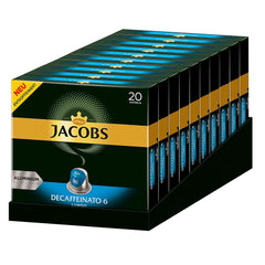 Jacobs Kaffeekapseln Lungo Decaffeinato- Intensität 6, 10er Pack, 10 x 20 Getränke & Kaffeekapseln Lungo Intenso, Intensität 8 von 12, 200 Nespresso®* kompatible Kapseln, 10 x 20 Getränke