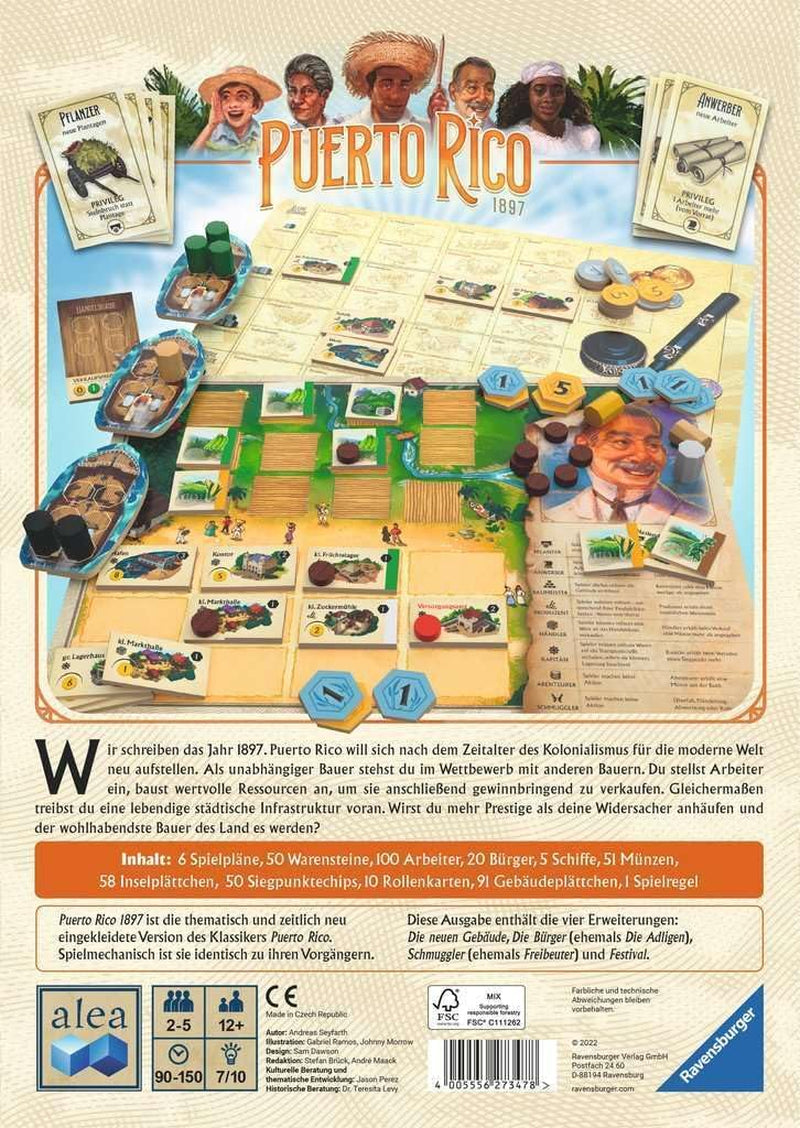 Ravensburger 27347 - Puerto Rico 1897, Classic, Strategy Game for 2-5 Players Ages 12+, Alea Games