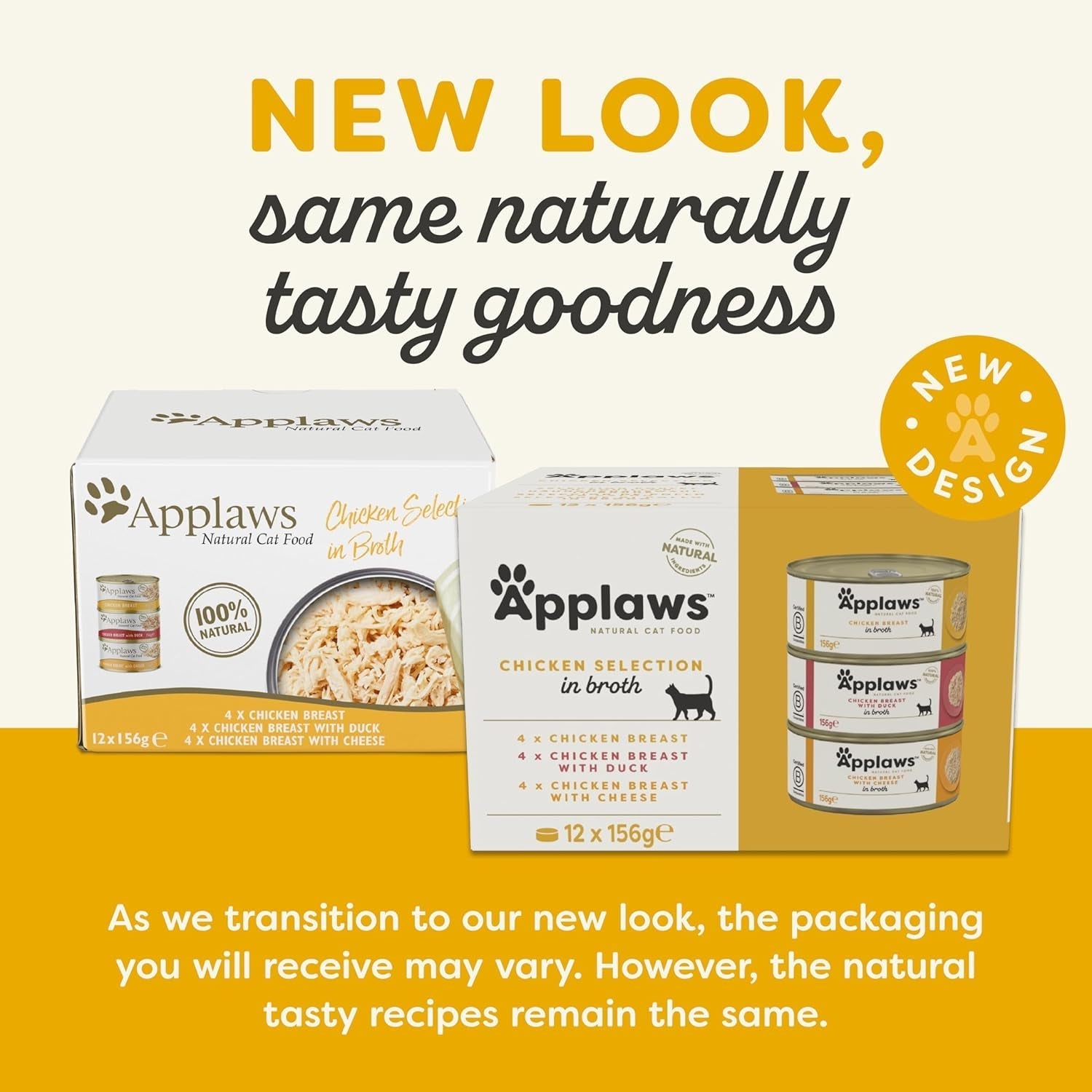 Applaws 100% Natural Premium Hrană umedă pentru pisici, Chicken Choice Multipack în bulion - pachet de 12 cutii de X 156G (pachet de 2)