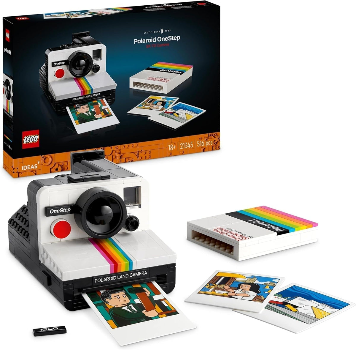 LEGO Ideas Polaroid Onestep SX-70 Camera Set for Adults, Collectible with Authentic Details, Creative Activity, Photography Gifts for Women, Men, Him, Her and Teens 21345 Building Sets Besuche den LEGO-Store Single