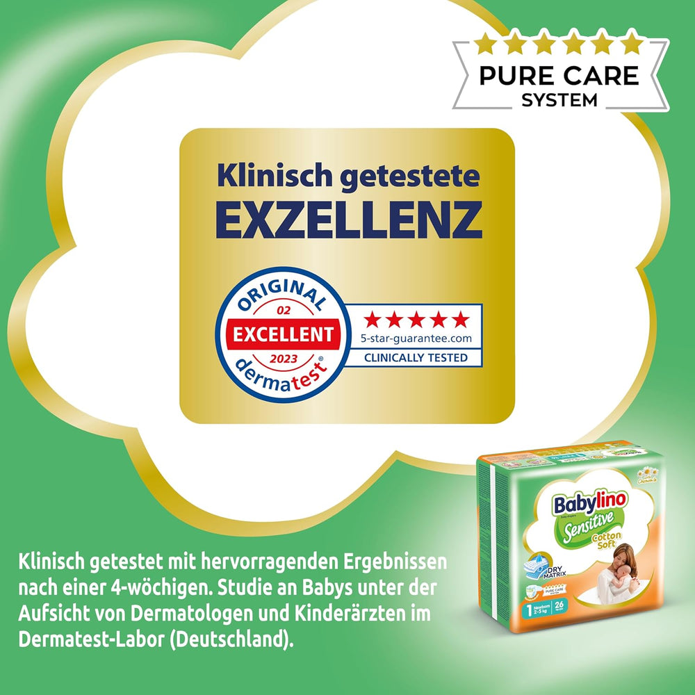 Sensitive baby diapers, size 1, newborn (2-5 kg), 26 pieces