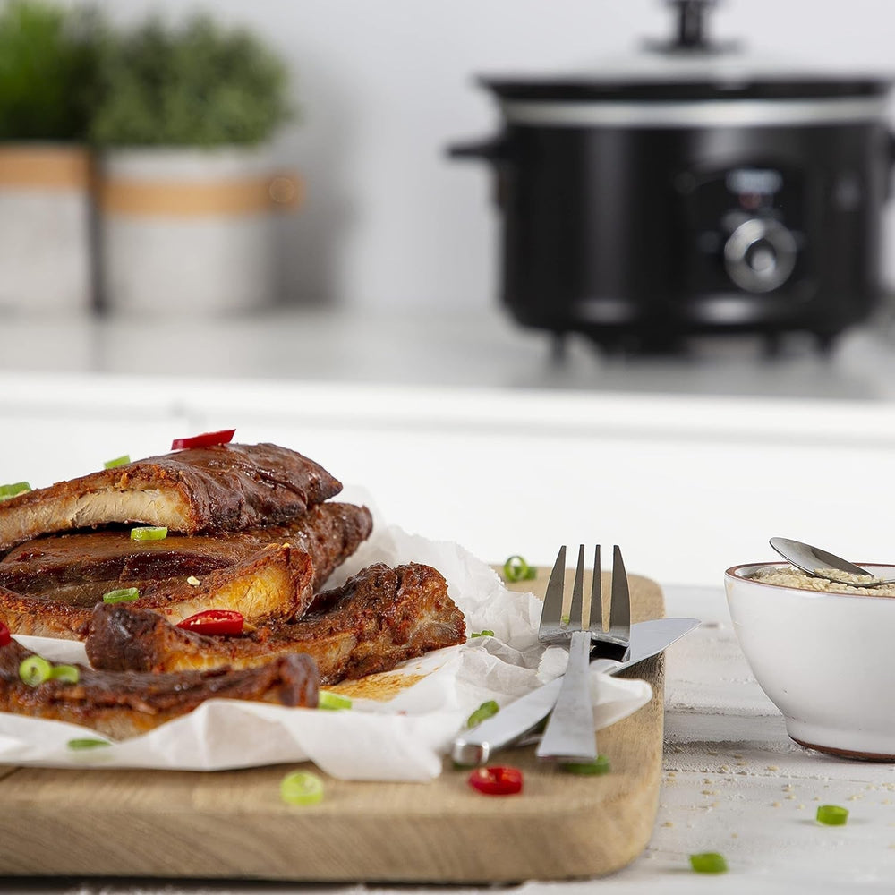 Tristar VS-3915 slow cooker, stainless steel ceramic pot with 2 heat settings and keep warm function, 3.5 L Slow Cooker Naty Shop