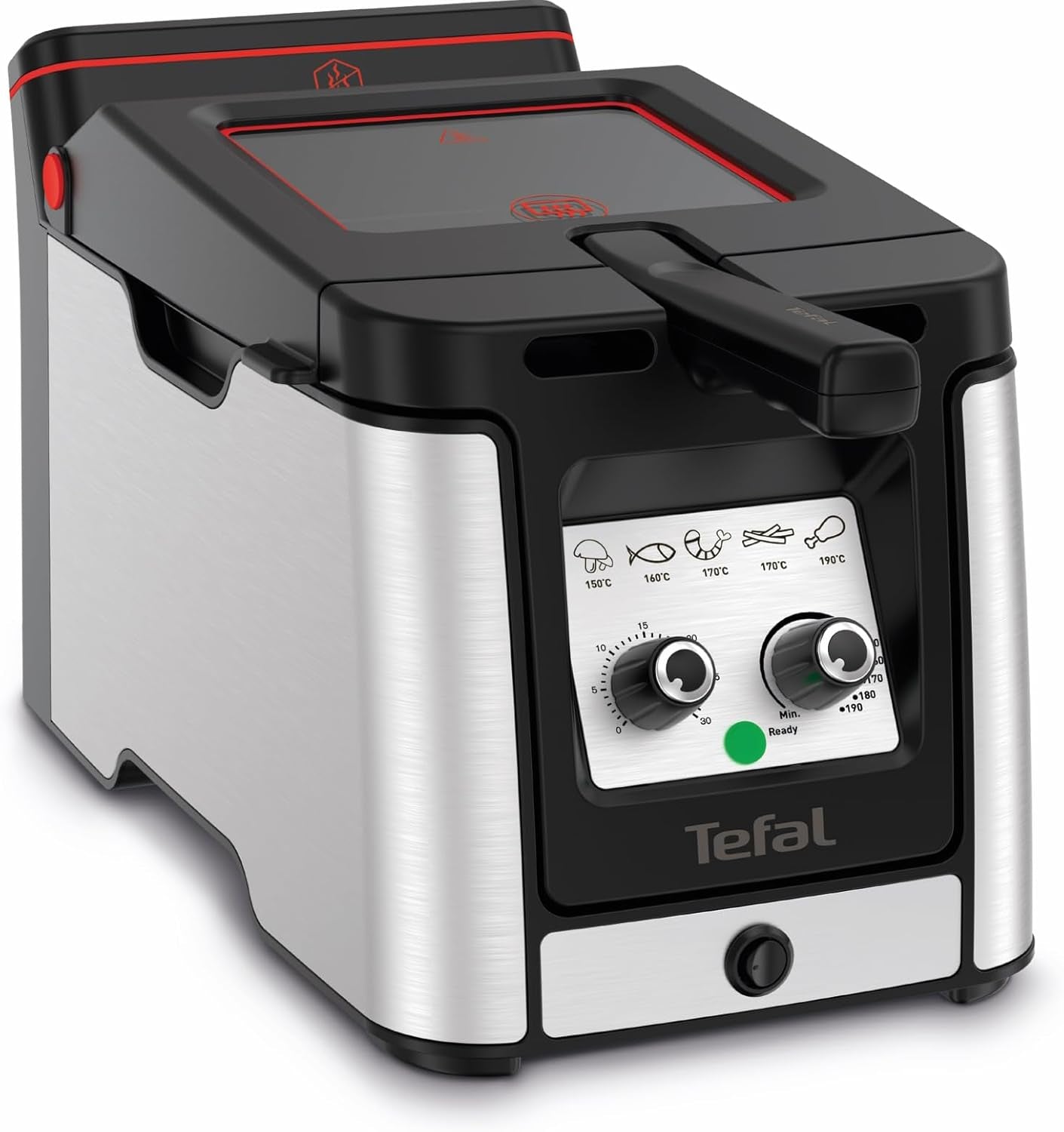 Tefal FR600D Clear Duo Deep Fryer, frying with less smoke and odors, 1.2 kg capacity, thermostat, timer, large viewing window without fog Home Appliances Naty Shop Clear Duo