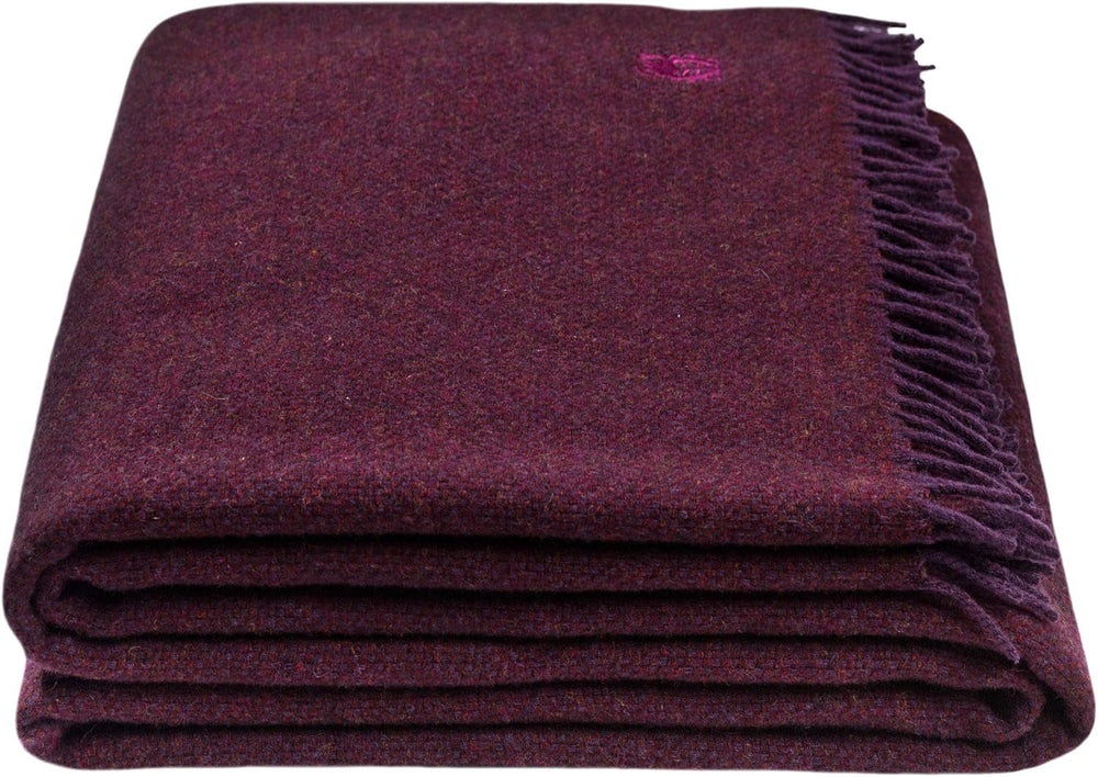 Must Relax Blanket - Wool blanket - High quality new pure wool plaid with fringes - 130X190 Cm - 310 Rose - From "Zoeppritz since 1828" Beds and Blankets 'zoeppritz since 1828' 390 Wine 130X190Cm