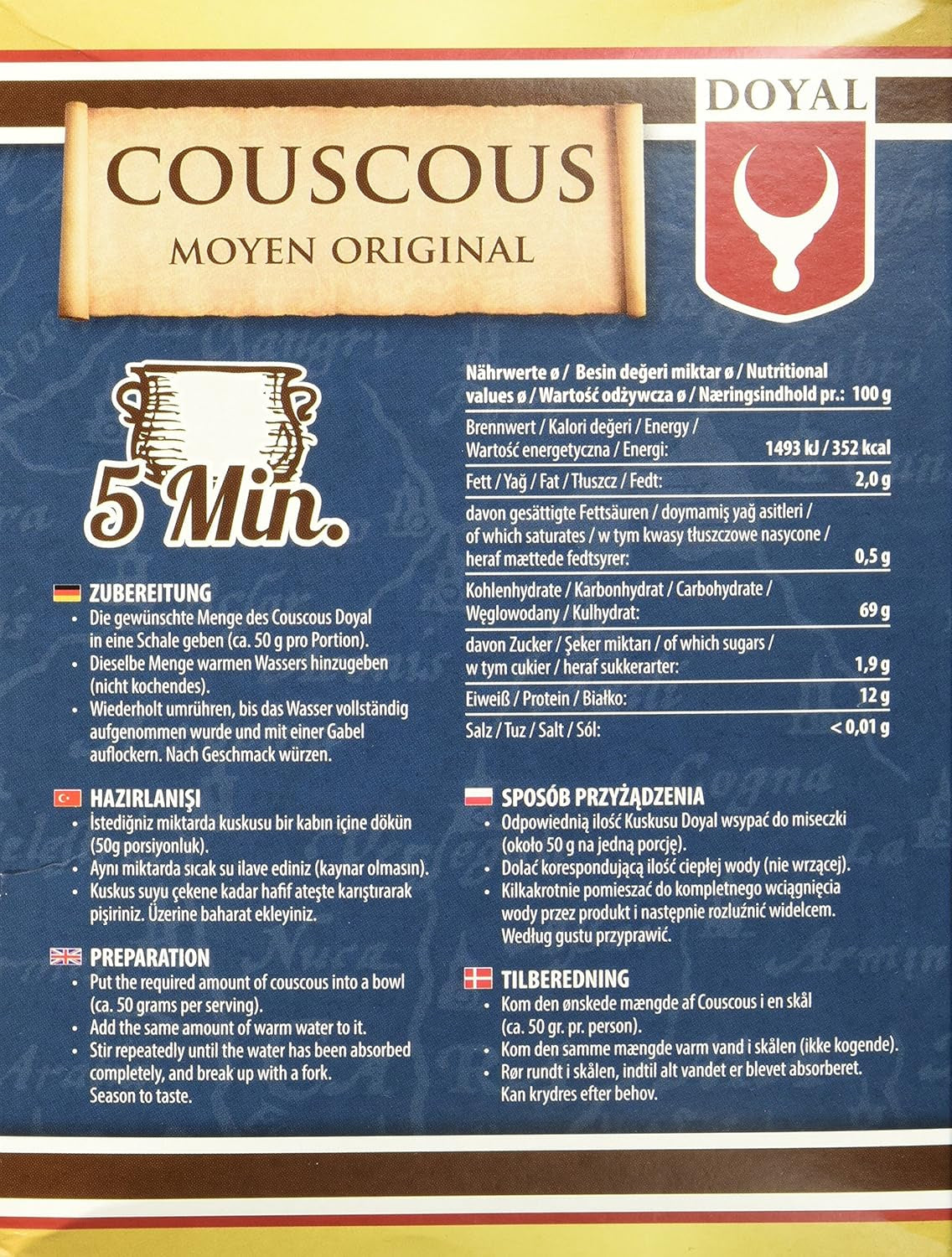 Couscous – Light and fluffy couscous with a slight nutty flavor – A typical North African specialty – 1 x 500g