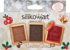 silikomart | CKC01 Formă de silicon pentru bomboane de ciocolată SNOWMAN SLIM, antiaderentă, 6 bomboane de ciocolată, pachet de 1 formă pentru bomboane, Easy Choc, 47 x 57 mm, h 5 mm, volum 33 ml, Fabricată în Italia