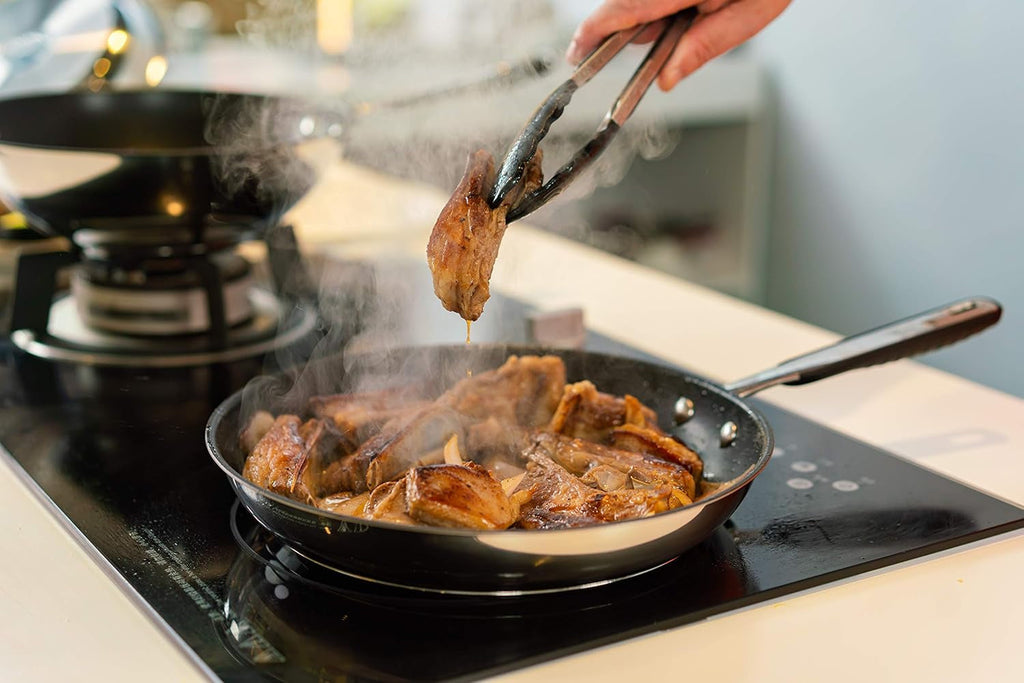 Tigaie din oțel inoxidabil cu acoperire neaderentă - potrivită pentru inducție, cu mâner confortabil - 28 Cm Oale si Tigai Naty Shop