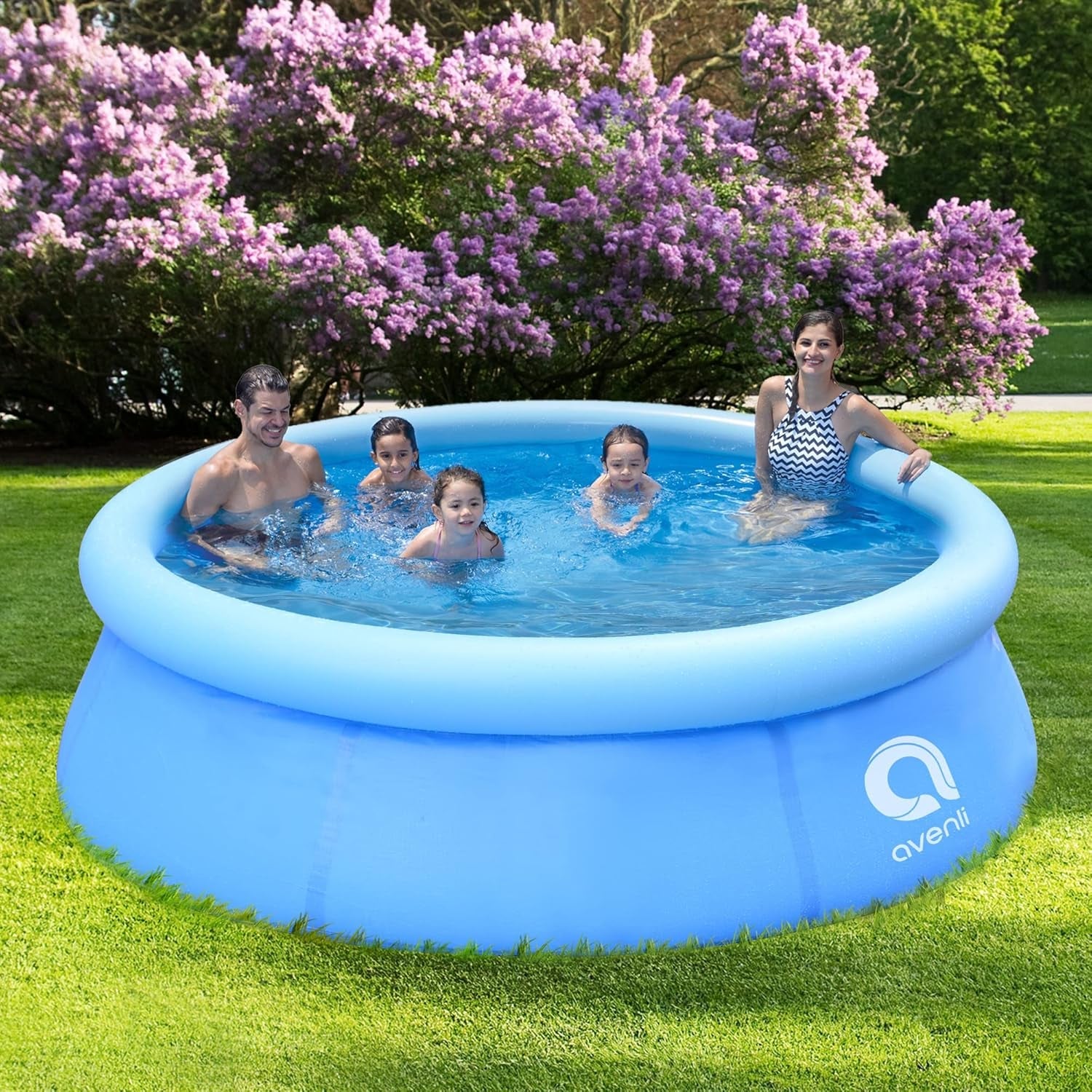 Set piscină Avenli, rotund, albastru