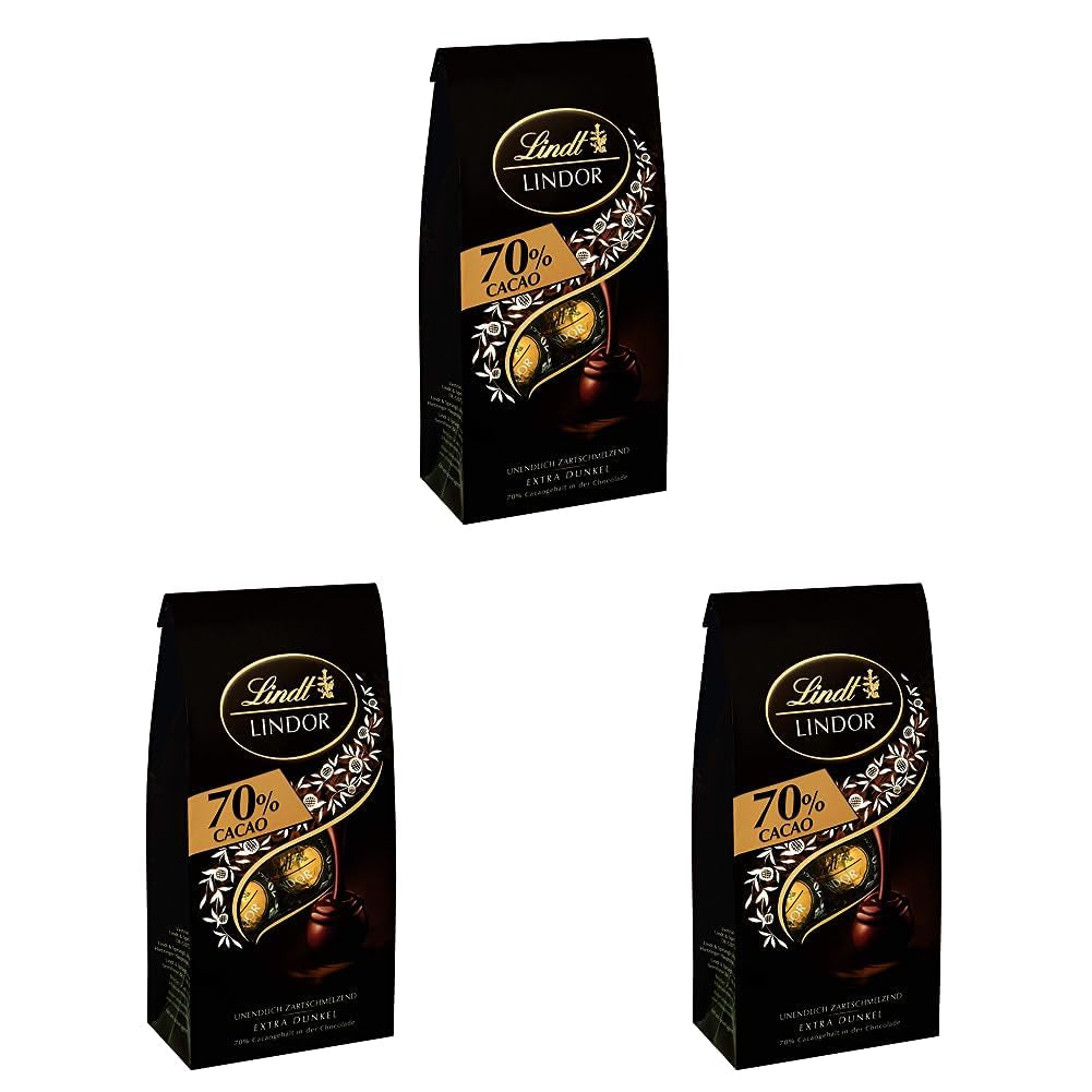 Lindor chocolate balls 70% extra dark cocoa | 137g bag | Approx. 10 balls of fine dark chocolate with melt-in-your-mouth filling | Gift of chocolate | Chocolate gift