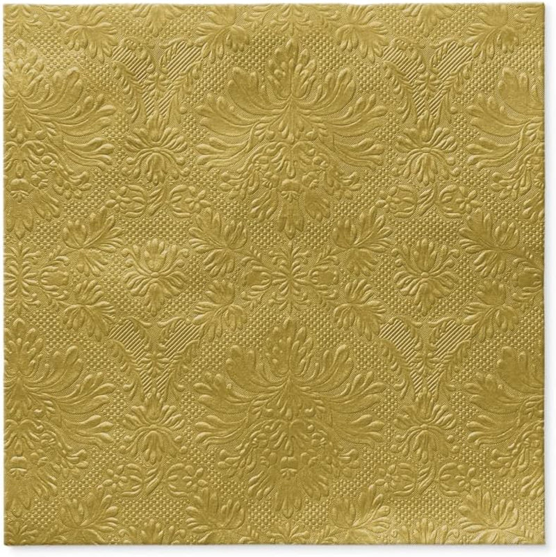 PAW - Șervețele 3 straturi (33 X 33 Cm) I 20 bucăți I Perfect pentru zile de naștere, petreceri, nunți, comuniuni și sărbători I Șervețele de hârtie colorate - ocazii speciale, ornamente I Inspiration Classic (Gold)