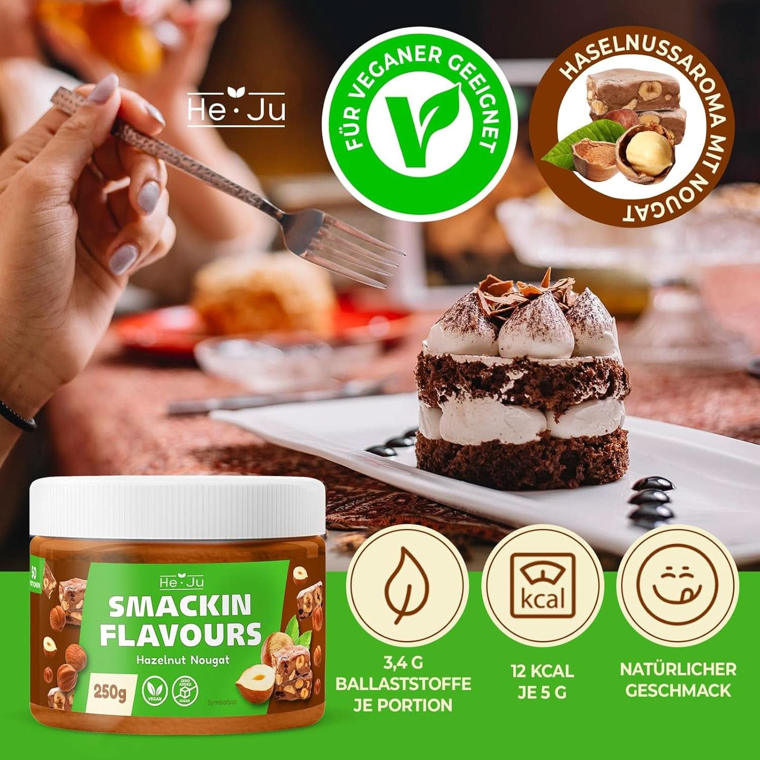 He-Ju Hazelnut gingerbread flavored powder, 250 grams Naty Shop Flavors