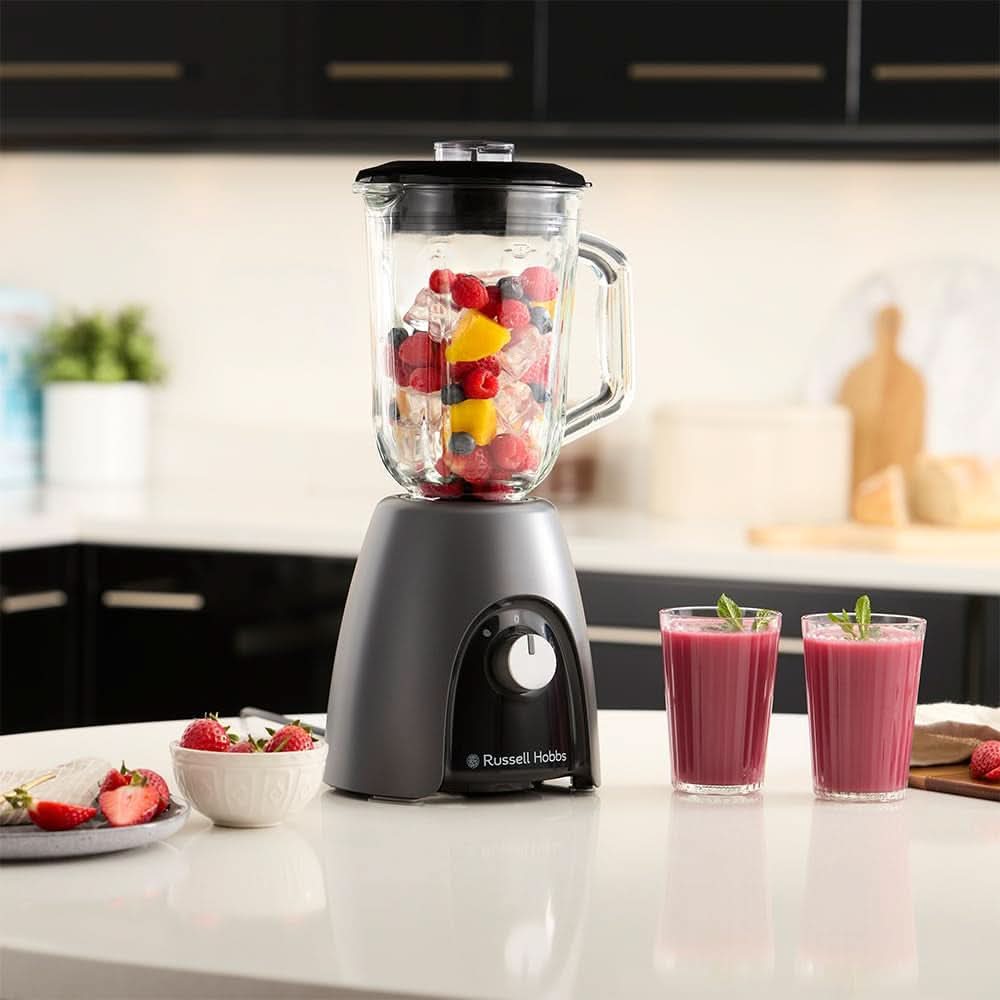 Russell Hobbs Standmixer [Smoothie Maker] Mixer (Blender, 1,5L Glasbehälter, 2 Stufen Und Pulse-Funktion, Bpa-Frei, Edelstahlmesser, 850 Watt Hochstleistung) Matte Charcoal 27121-56 Mama si Copilul Naty Shop