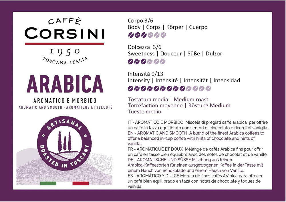 Caffè Corsini - Set Kaffeebohnen Aromatisch Bio & Fruchtige Aromen, Nachhaltig, 3x250g, Gesamt 750g