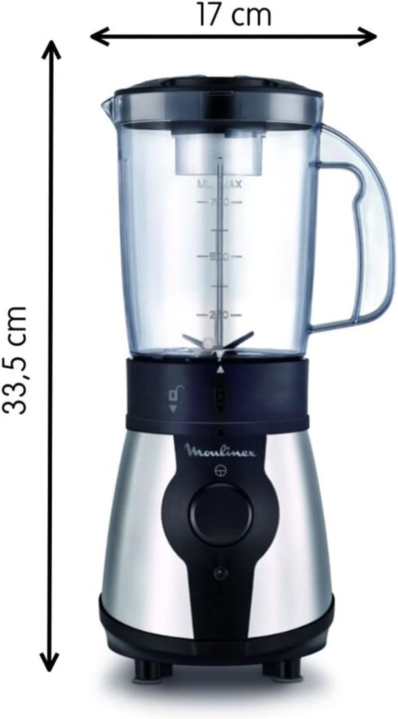 Blend&Go LM1B1D 300W Mixer, Smoothie-Mixer Mit 750 Ml Kunststoffkrug, Inclusive 750 Ml Tragbarer Flasche, 4 Abnehmbaren Klingen, Edelstahlobreflchen Mother and Child Naty Shop