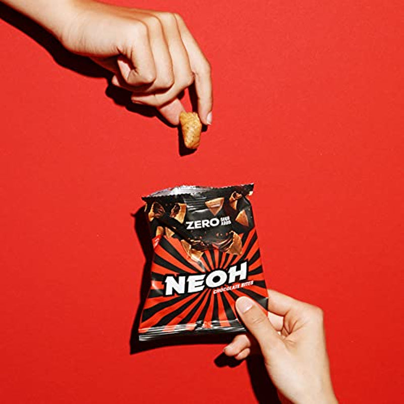 NEOH Chocolate Bites | No added sugar, 100kcal per serving, crunchy pieces with a creamy hazelnut and cocoa filling, perfect for takeaway or as a muesli substitute | Keto, Low Carb | Pack of 3 x 29g