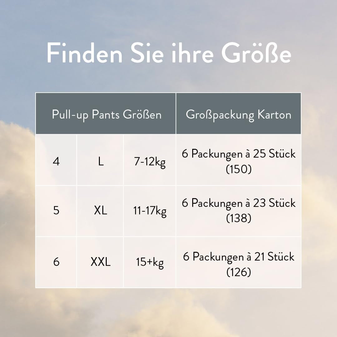 Push-up diapers, size 6 XXL (from 15 kg) - 1 bag with 21 pieces - No harmful substances, eco-friendly, ultra-flat, for night use - Made in Denmark