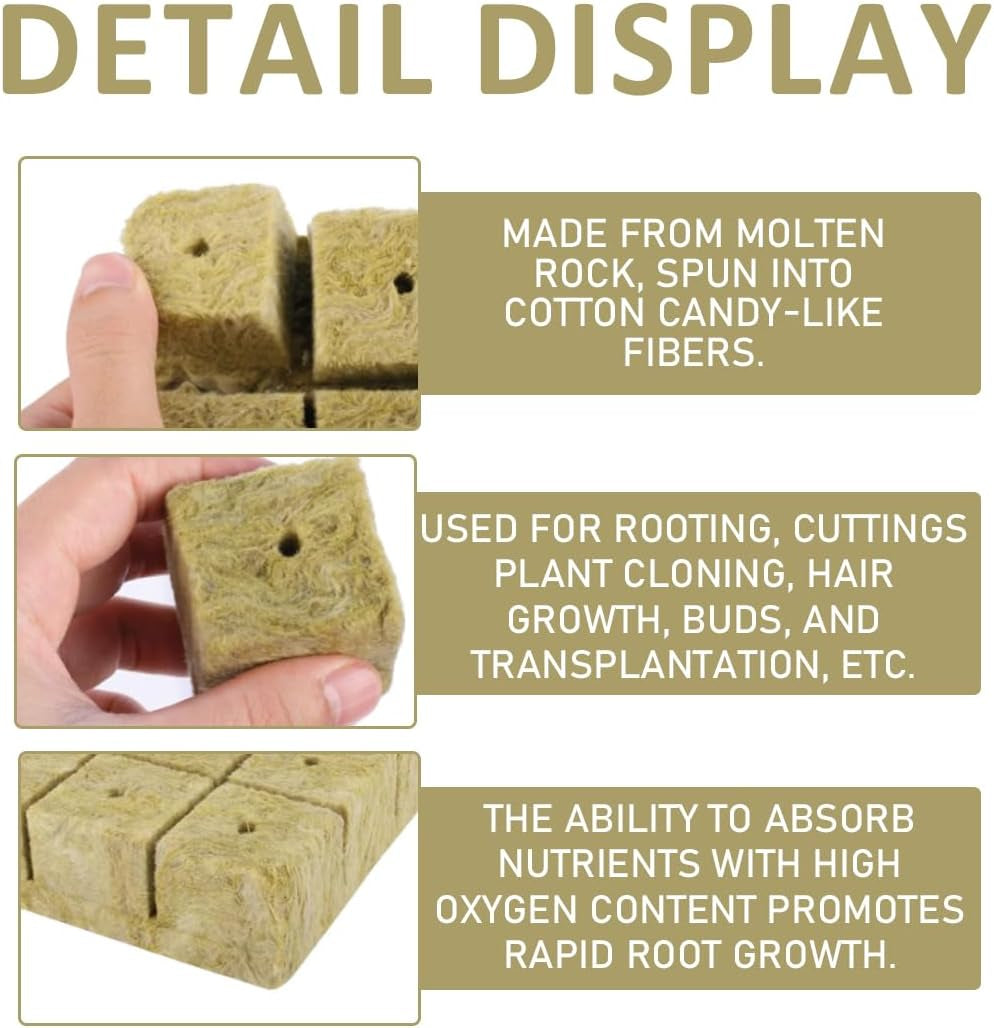 Rockwool Seedling Cubes 28 - Rockwool Cubes 4x4x4cm - Seedling Cubes, Rockwool Cubes, Hydroponic Seedling Systems/Cloned Plants/School Projects, Growing Seedlings Without Soil