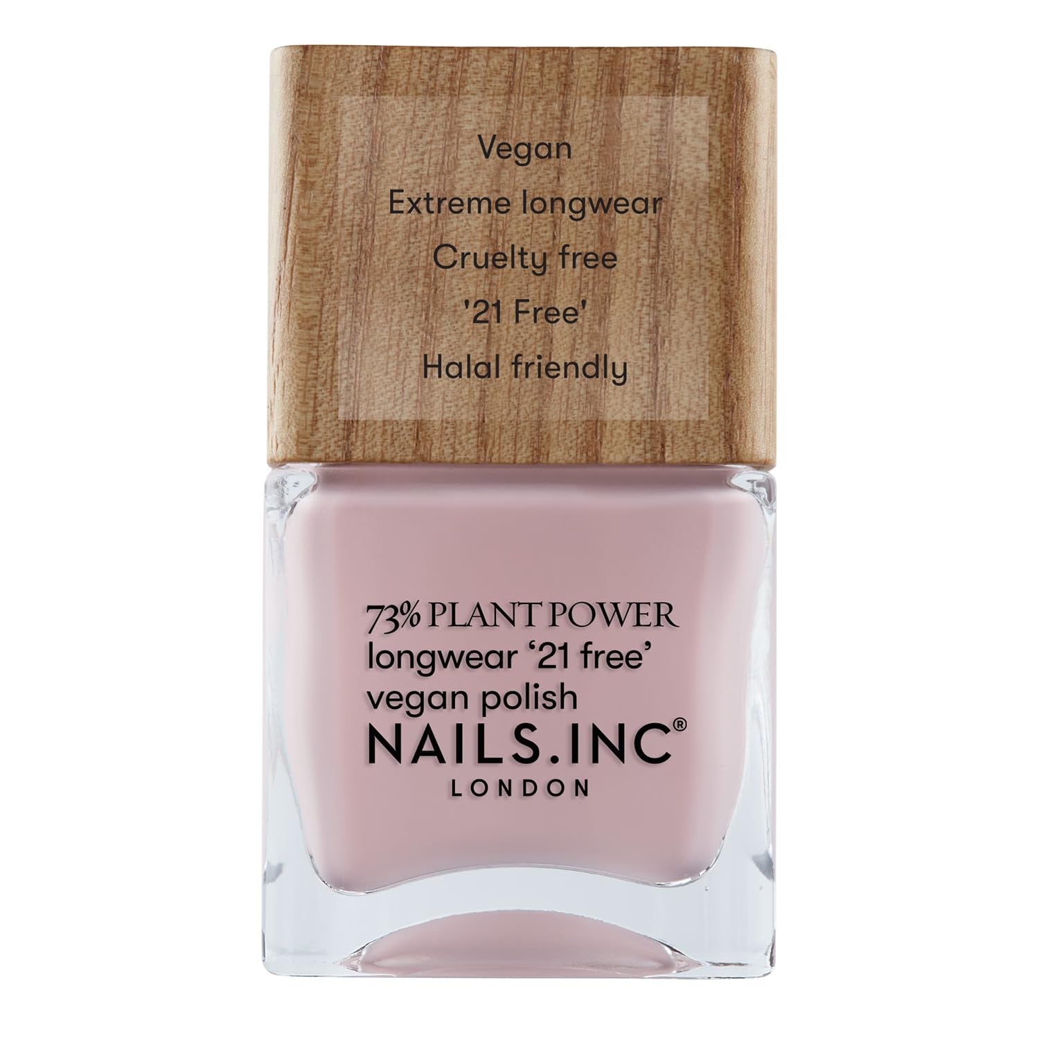 Nails Inc - GLOWING SOMEWHERE Plant Power Vegan Nail Polish - 73% Plant Based, 100% Vegan and Cruelty Free - Perfect Manicure, Sparkling Pearl - For Eco-Friendly Nail Art