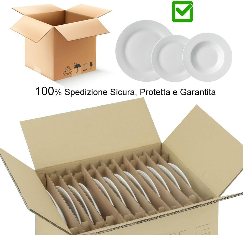 Serviciu de masă din 18 părți porțelan pentru 6 persoane, set format Seturi vesela masa Naty Shop