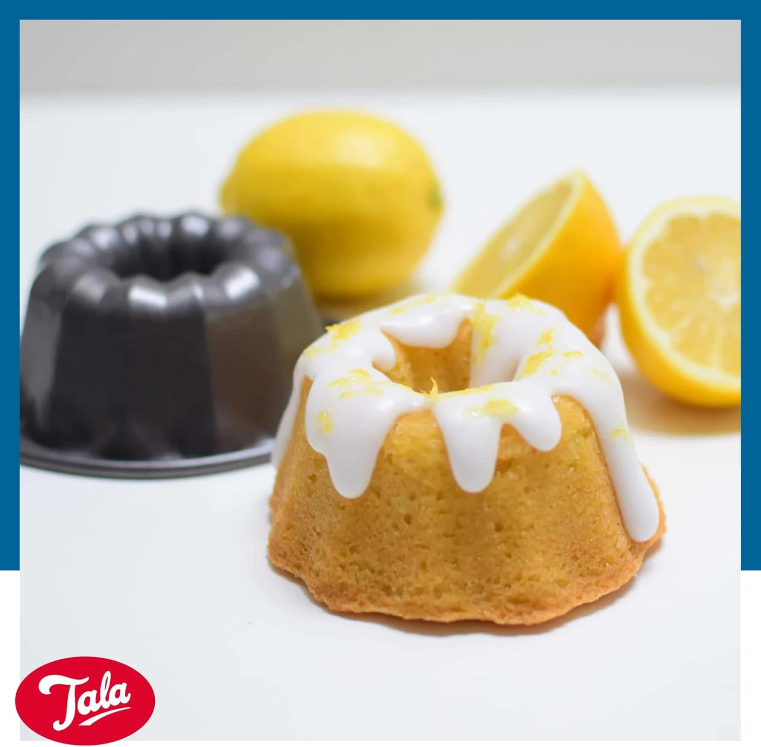 Tala Mini-Kuchenformen, Dekorativ, Antihaftend, Gugelhupf-Form, Gleichmäßige Hitzeverteilung, Gerillte Form, Karbonstahl, Breite, Flache Griffe, Spülmaschinen Und Gefrierschrankfest, 2 Stück Molds and baking trays Naty Shop