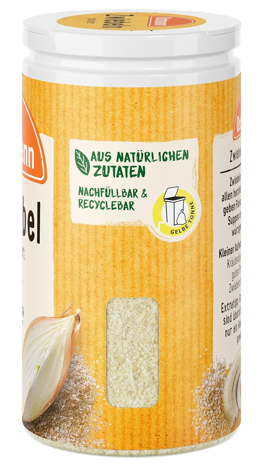 Ostmann Gewürze - Granular Zwiebeln | Zwiebelpulver zum Würzen herzhafter Gerichte | 40 g in recyclebarer Dose