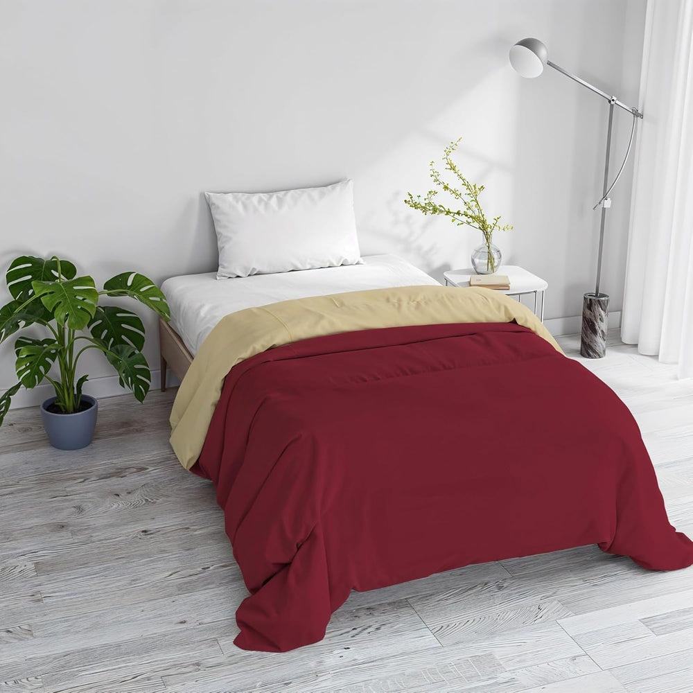 Basic winter blanket, plain and padded, dark green / cream, 200X245Cm Naty Shop quilts and quilts Bordeaux/cream 200X245Cm