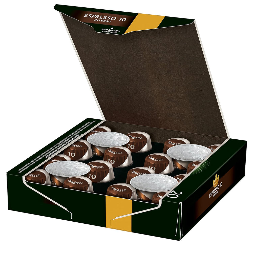 Jacobs Kaffeekapseln Guten Morgen XL Intense - 10er Pack (10 x 20 Getränke) & Kaffeekapseln Espresso Intenso, Intensität 10 von 12, 200 Nespresso®* kompatible Kapseln, 10 x 20 Getränke