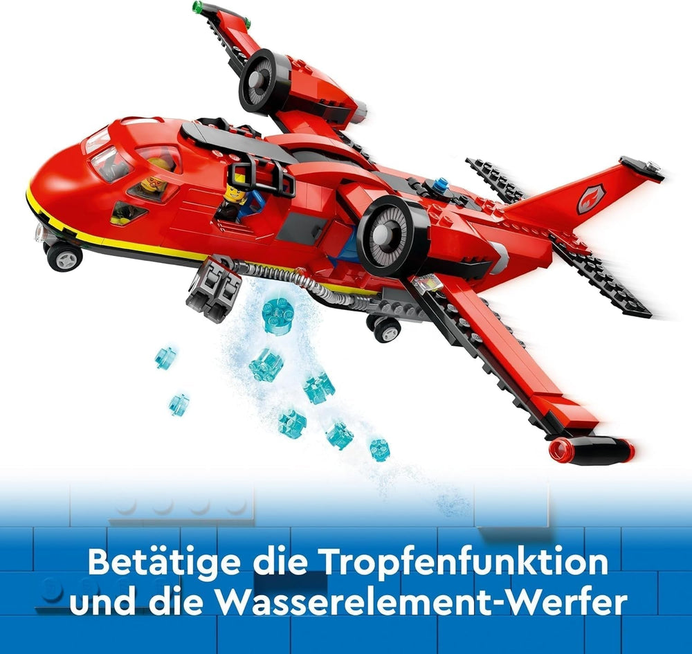 LEGO City Firefighting Plane, Children's toy plane firefighter set, construction set with 3 firefighter figures and fire decoration, excellent gift idea for boys and girls from 6 years old 60413 Building sets Besuche den LEGO-Store