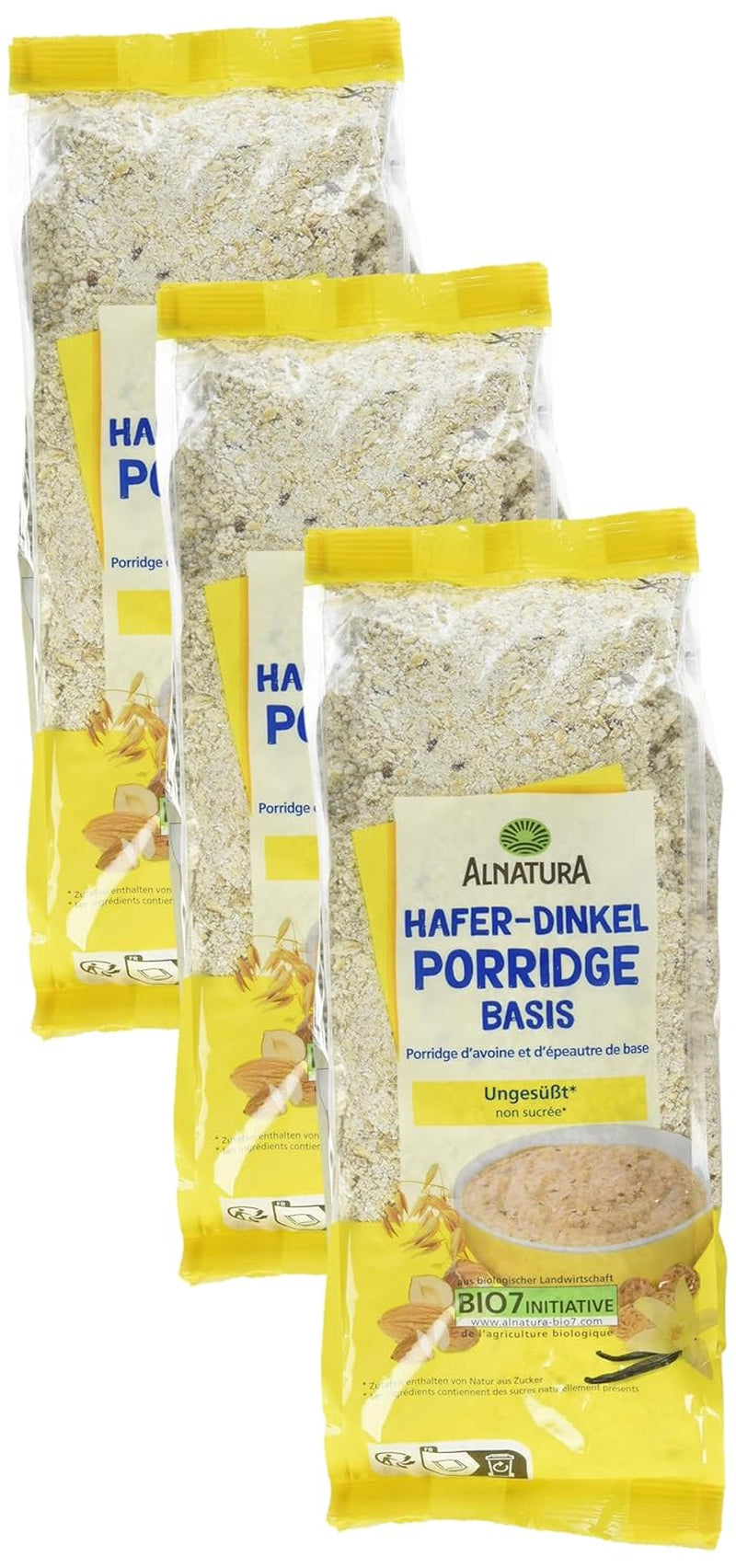 Bază de terci organic din ovăz și spelta, 500g (pachet de 3)
