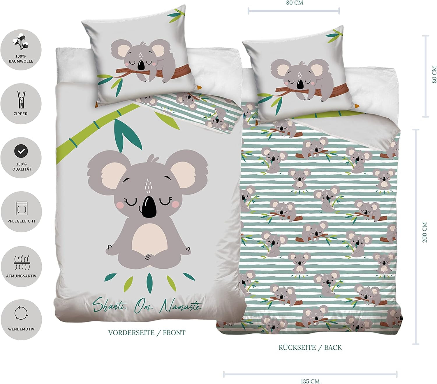 Bed linen for children and teenagers, unisex, Ursulet Koala, cotton Bed linen - children Naty Shop