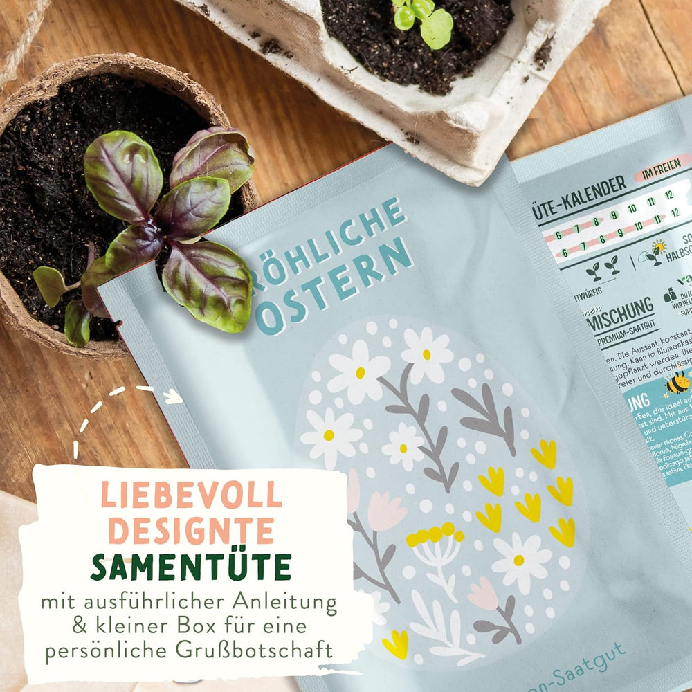 Wildflower Meadow Seeds | Easter Gift Flower Seeds, Easter Grass Seeds | Easter Flower Seeds and Easter Gifts for Kids | Wildflower Seeds | Packets of seeds for a wildflower meadow