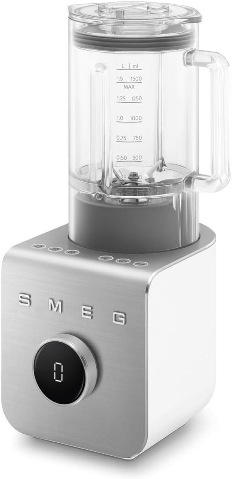 SMEG, Hochleistungsmixer BLC01BLMEU, 5 Pre-set Programs, 9 Manual Speeds, Pause & Pulse-Funktion, Kunststoffgehäuse, Rutschfeste Basis, 1400 W, Schwarz Kitchen Naty Shop Weiss Weiss