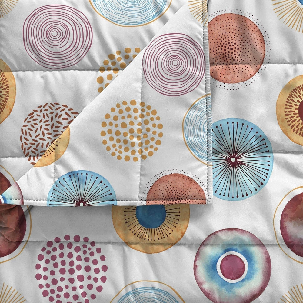 Italian bed linen basic summer quilt, printed microfibre, 250X240Cm, circle Quilts and quilts Naty Shop