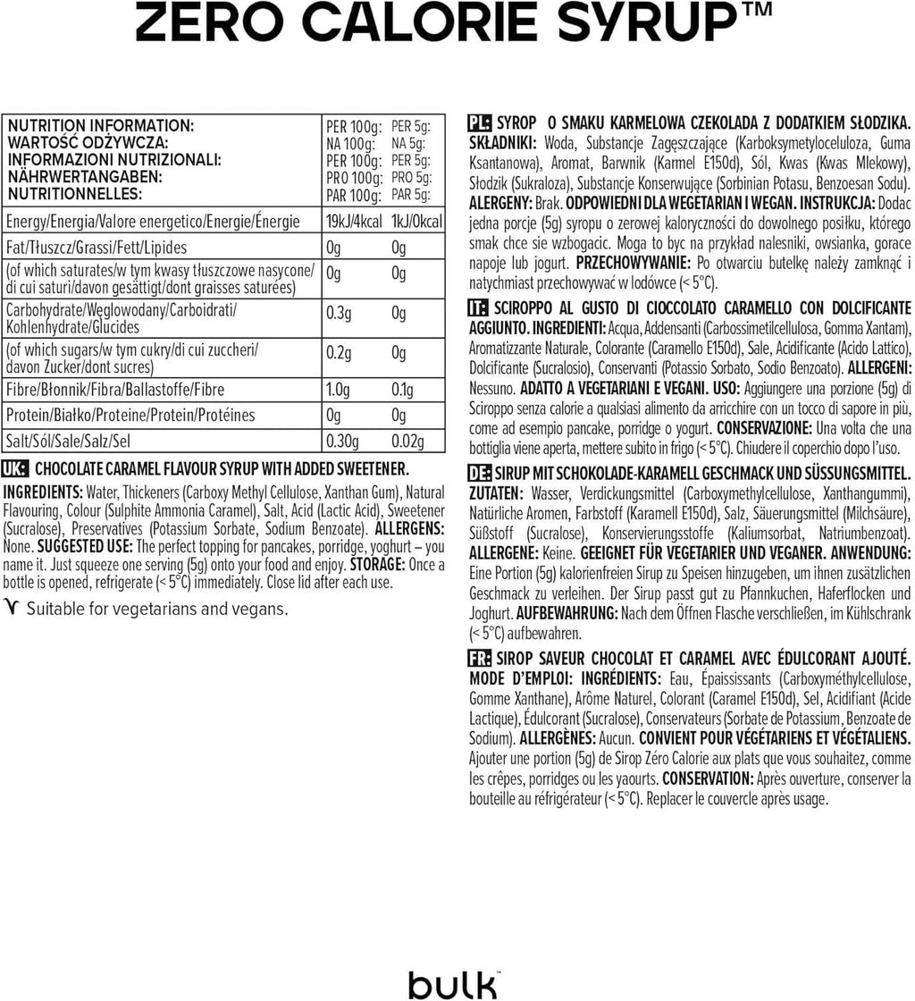 Bulk sirop fără zahăr, ciocolată caramel, 400 ml Indulcitori Naty Shop