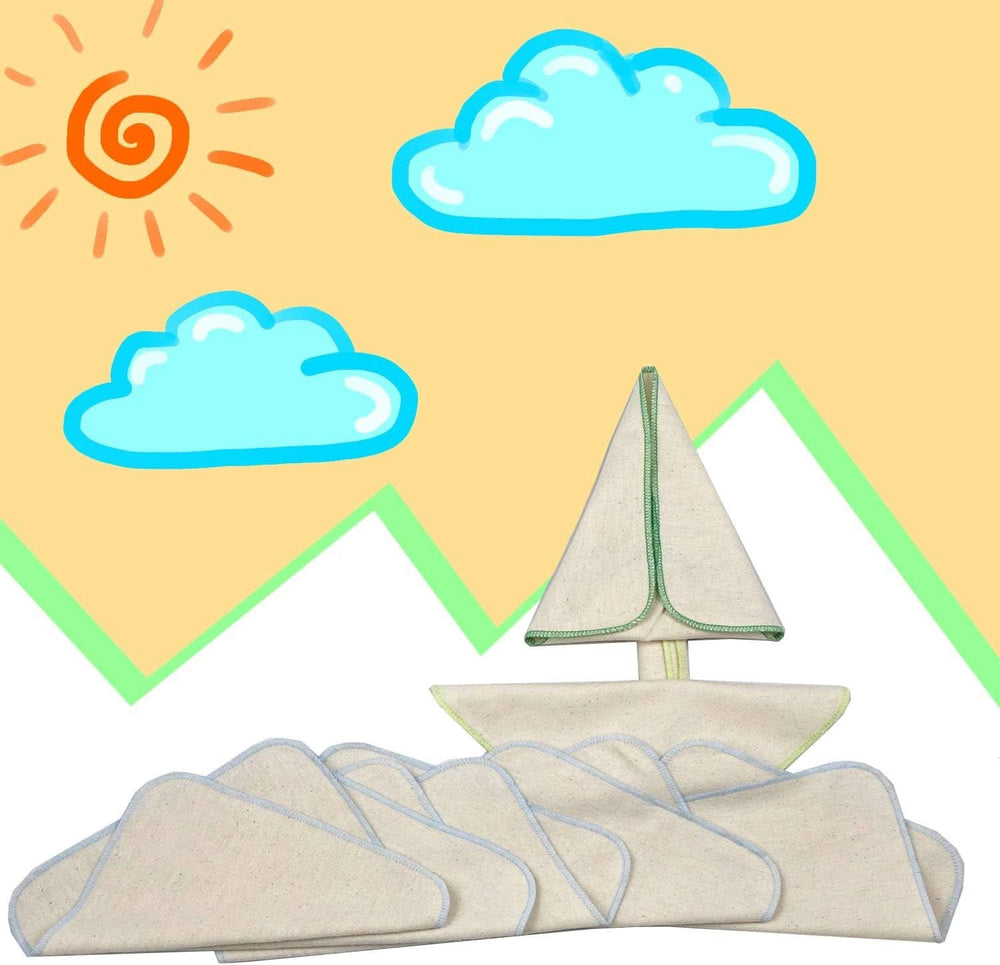 Avo + Cado - Pack of 15 reusable baby washcloths as a replacement for wet wipes (color: gray) Mother and Child Naty Shop